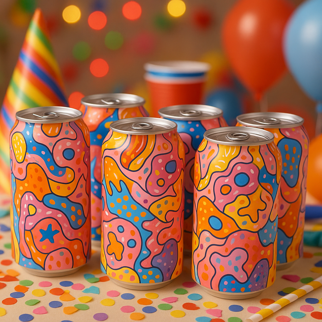 Enhanced image of a soda can with a generated, dynamic background