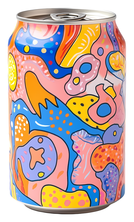 Original image of a soda can with a flat background