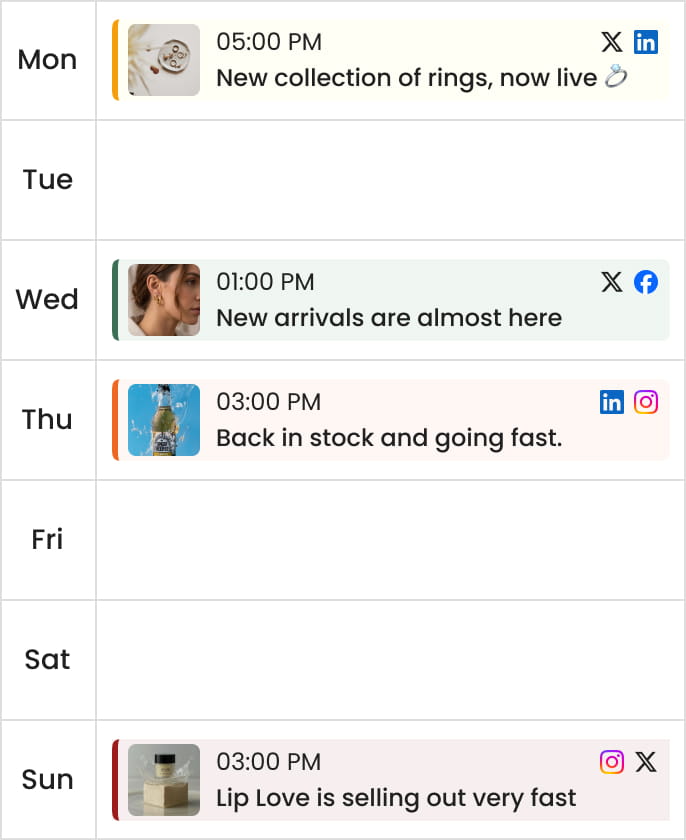 content calendar