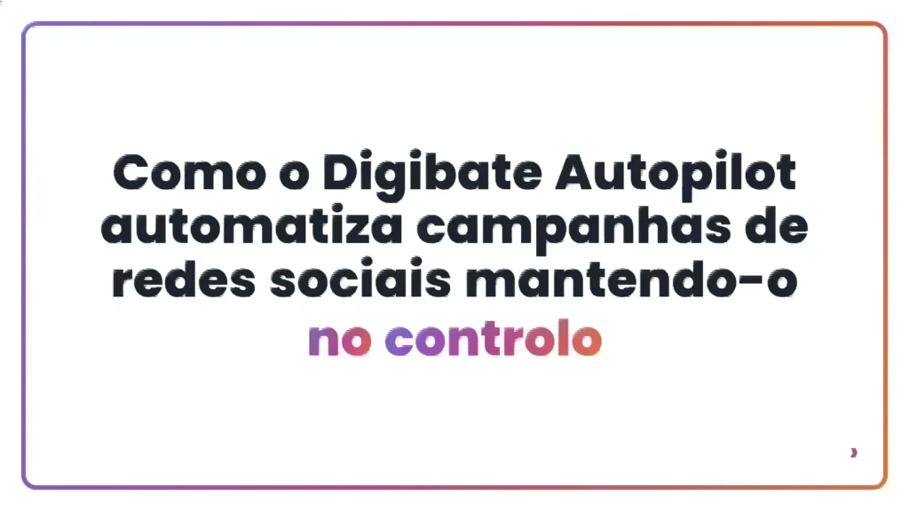 Como o Digibate Autopilot automatiza campanhas de redes sociais mantendo-o no controlo